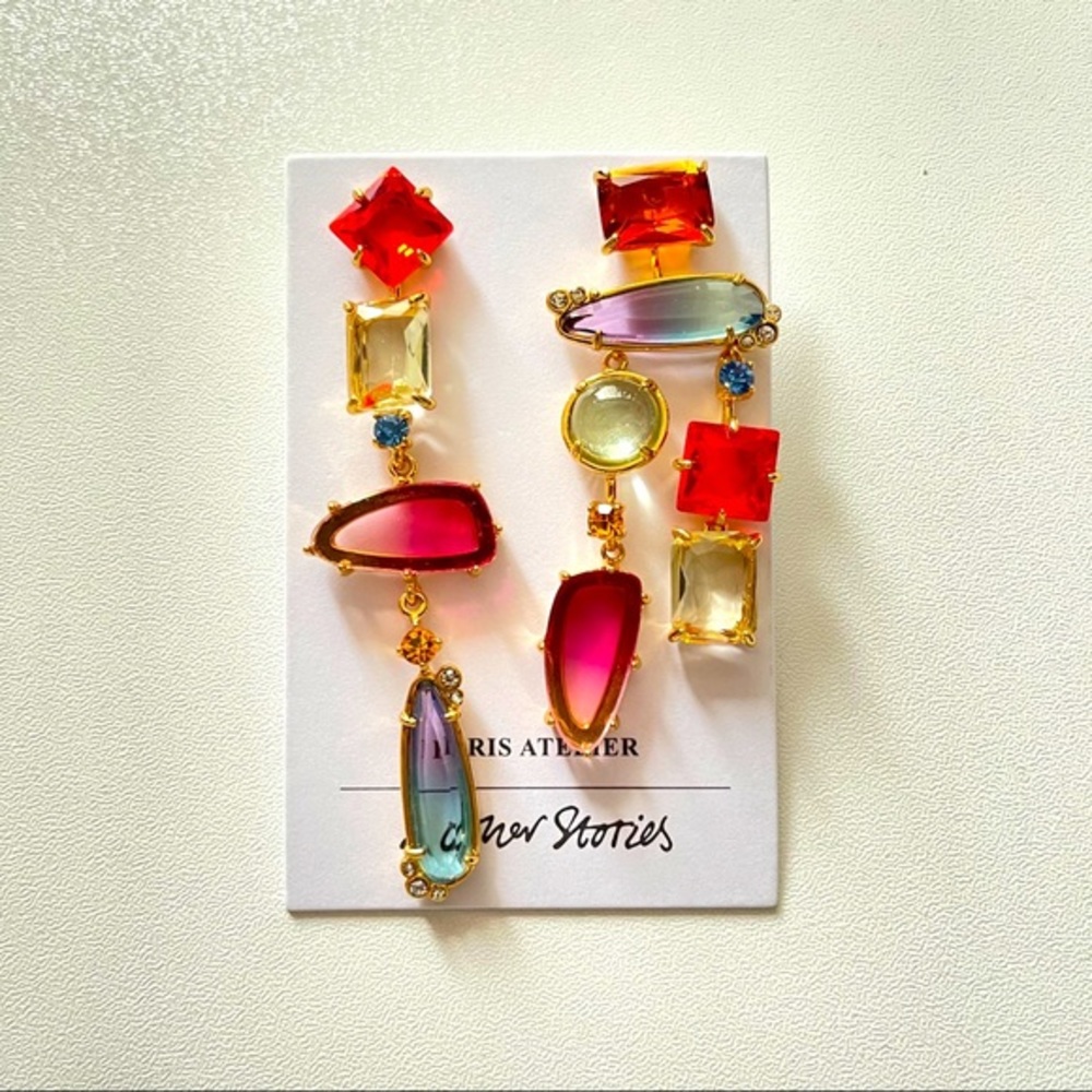 & Other Stories Rainbow Rhinestone Earrings✨